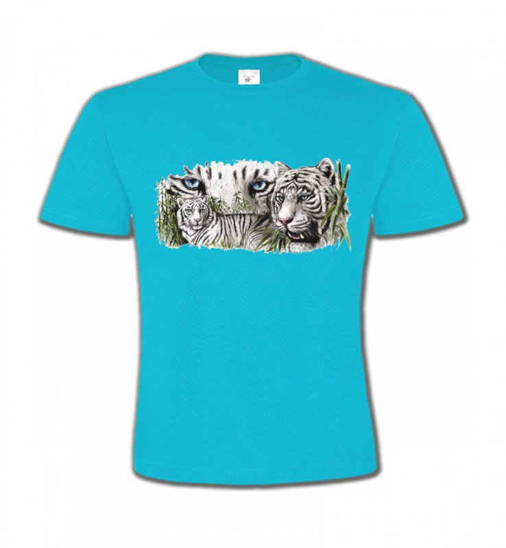 T-Shirts Col Rond Enfants Safari Tigres blancs (D)