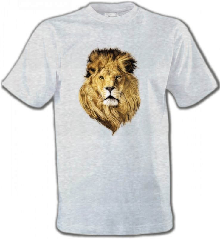 T-Shirts Col Rond Unisexe Safari Tête de lion (X2)