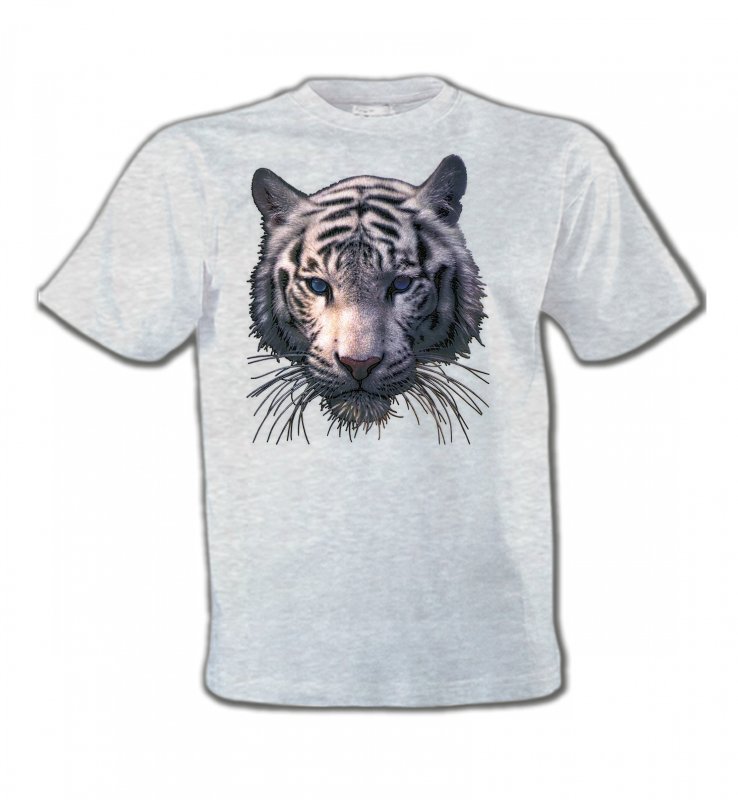 T-Shirts Col Rond Enfants Safari Tête de tigre blanc (X)