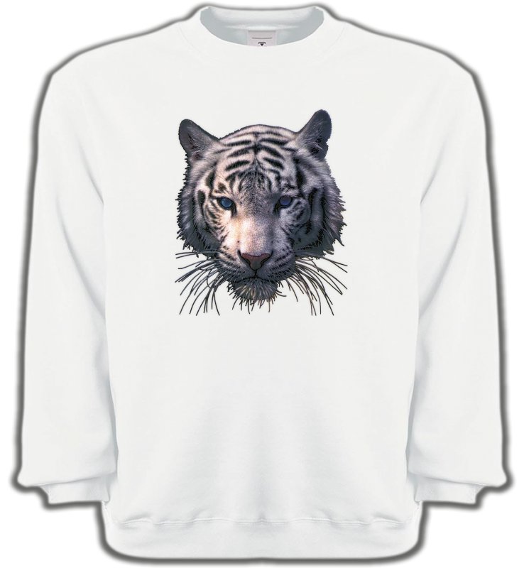 Sweatshirts Unisexe Safari Tête de tigre blanc (X)
