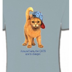 T-Shirts T-Shirts Col Rond Unisexe Chat roux Humour