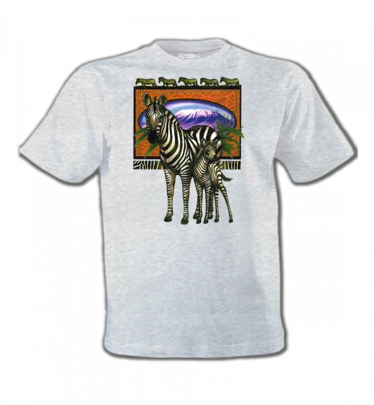 T-Shirts Col Rond Enfants Safari Un zèbre et son petit