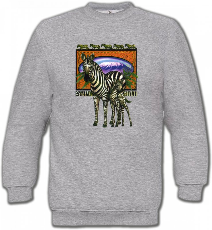 Sweatshirts Unisexe Safari Un zèbre et son petit