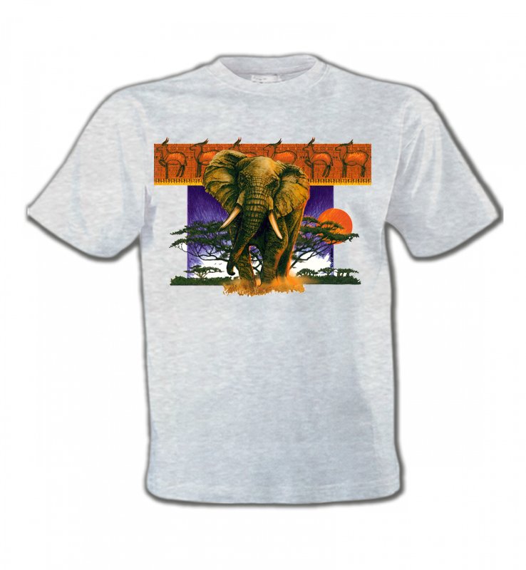 T-Shirts Col Rond Enfants Safari Éléphant