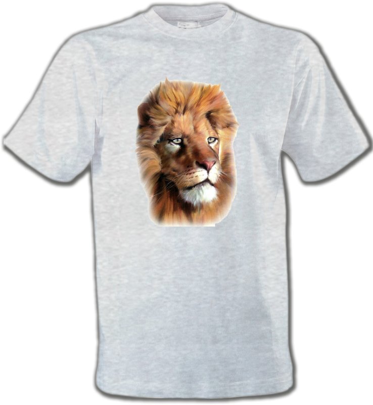 T-Shirts Col Rond Unisexe Safari Tête de Lion