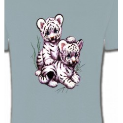 T-Shirts Safari Deux bébés tigres blancs