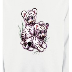Sweatshirts Safari Deux bébés tigres blancs