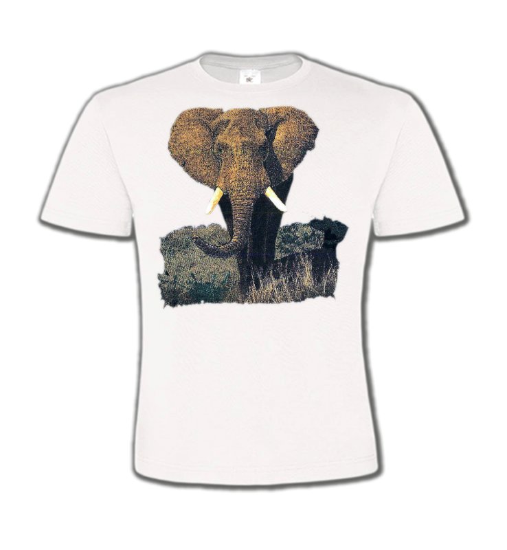 T-Shirts Col Rond Enfants Safari Eléphant