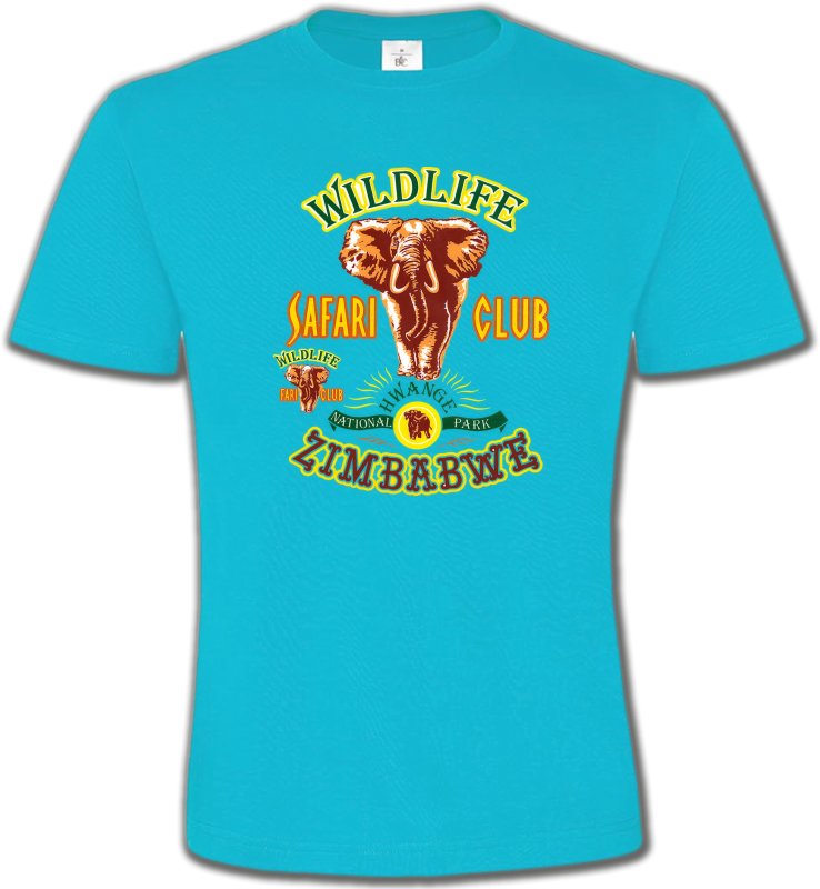T-Shirts Col Rond Unisexe Safari Elephant safari (B)