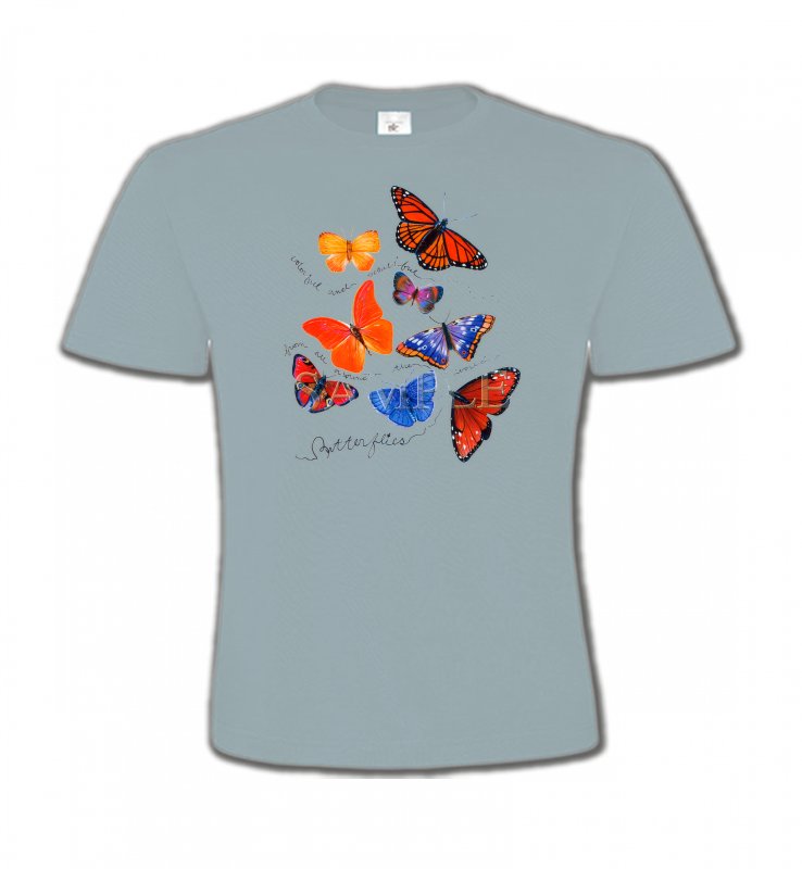 T-Shirts Col Rond Enfants Papillons Papillons
