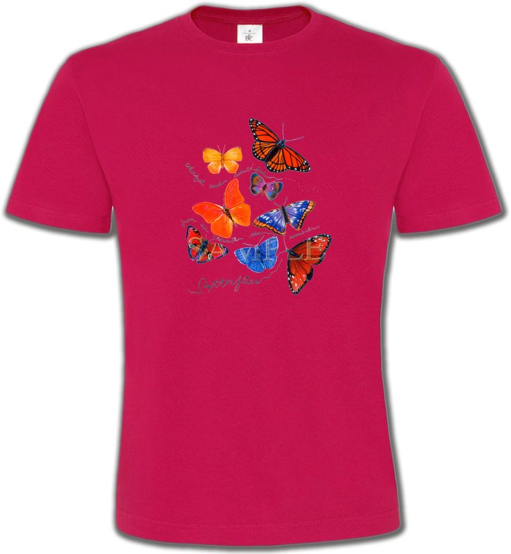 T-Shirts Col Rond Unisexe Papillons Papillons