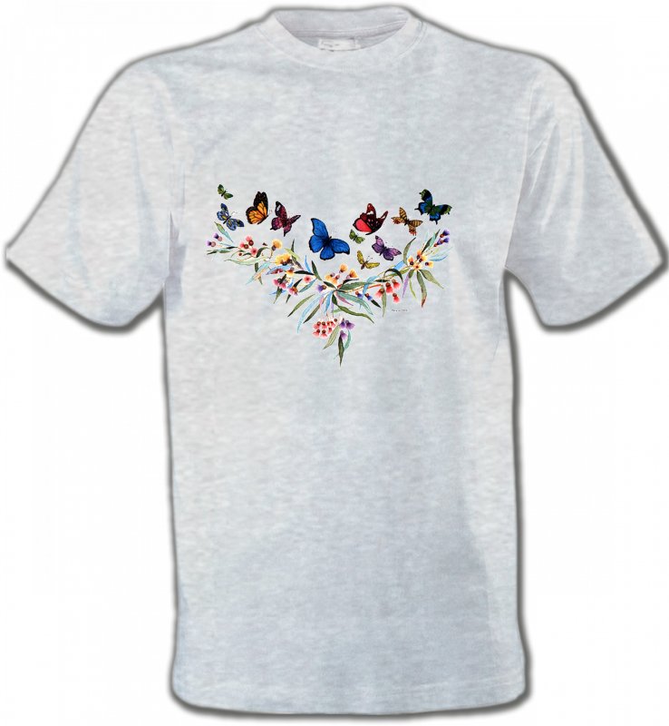 T-Shirts Col Rond Unisexe Papillons Papillons - 3