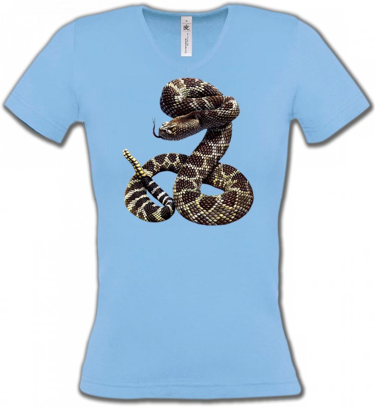 T-Shirts Col V Femmes Signes astrologiques Serpent (S)