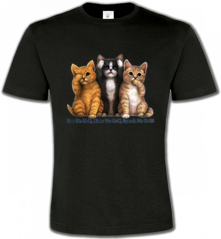 T-Shirts Col Rond Unisexe Races de chats Chatons humour (I)