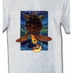 T-Shirts Reptiles Tortue au fond de la mer