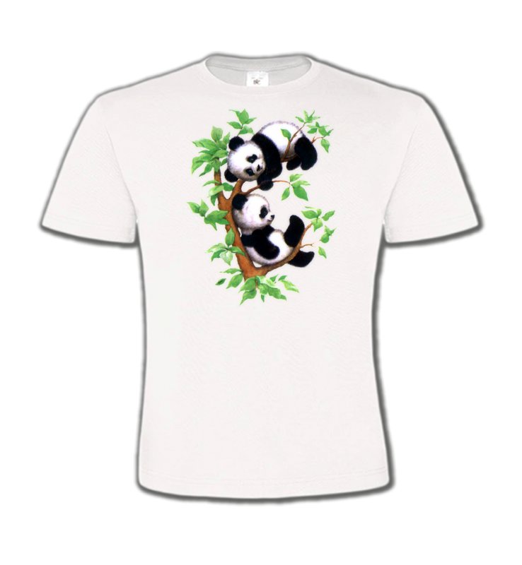 T-Shirts Col Rond Enfants Enfants Bébé Pandas (B)