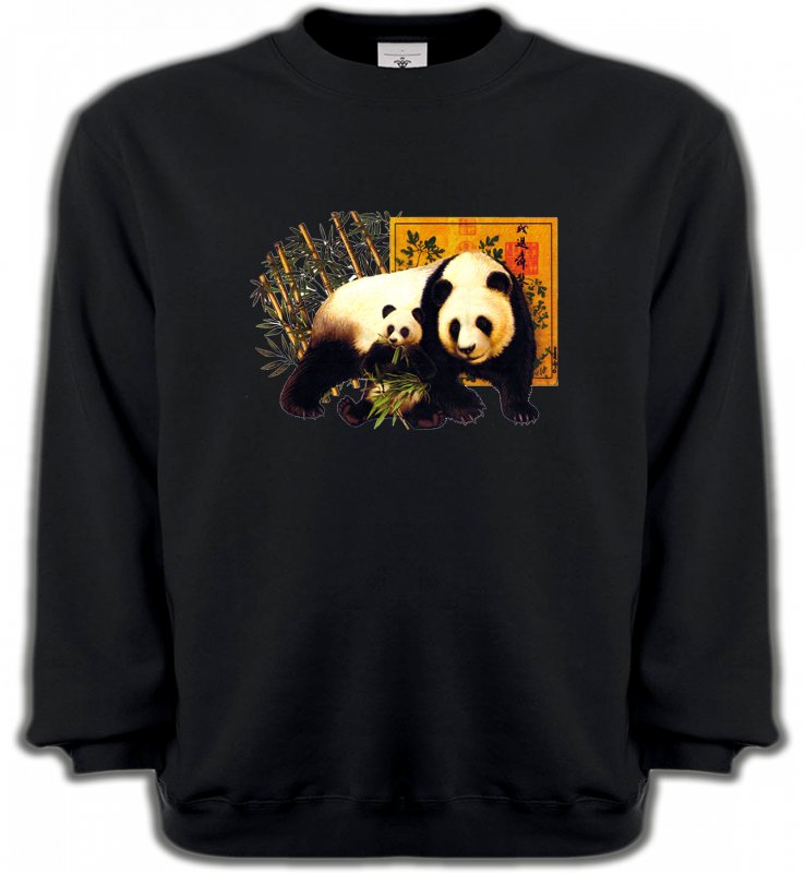 Sweatshirts Unisexe Panda Une maman panda et son petit