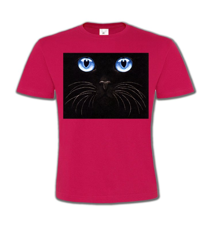 T-Shirts Col Rond Enfants Races de chats Chat noir yeux bleus (S)