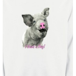 Sweatshirts Cochon Cochon gris nez rose (C)