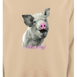 Sweatshirts Cochon Cochon gris nez rose (C)