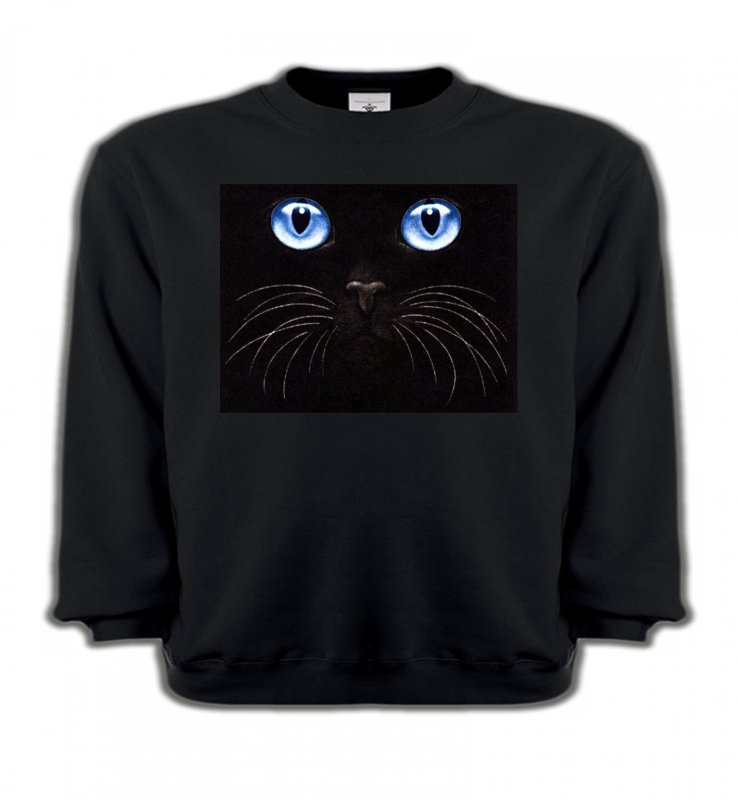 Sweatshirts Enfants Races de chats Chat noir yeux bleus (S)