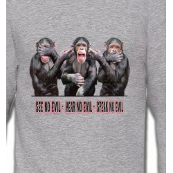 Sweatshirts Singe 3 Chimpanzés