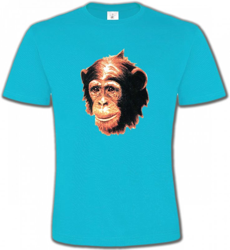 T-Shirts Col Rond Unisexe Singe 1 Chimpanzé