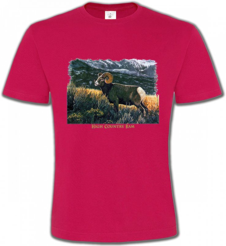 T-Shirts Col Rond Unisexe Bélier Bélier sauvage (mouflon)