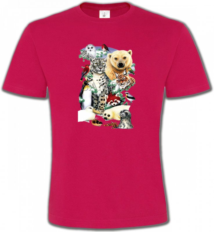 T-Shirts Col Rond Unisexe Animaux mixte Divers animaux