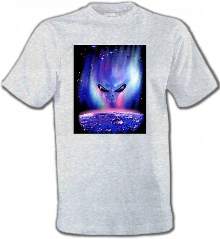 T-Shirts Col Rond Unisexe Planètes et Aliens Planete et Alien