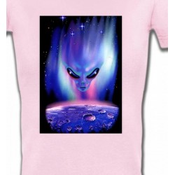 T-Shirts T-Shirts Col V Femmes Planete et Alien