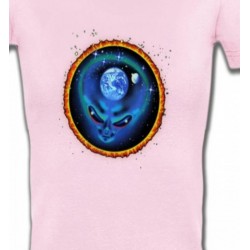 T-Shirts T-Shirts Col V Femmes Alien et Planete