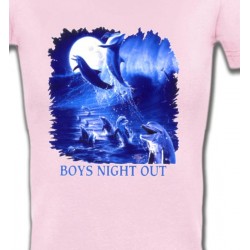 T-Shirts Aquatique Dauphins au clair de lune