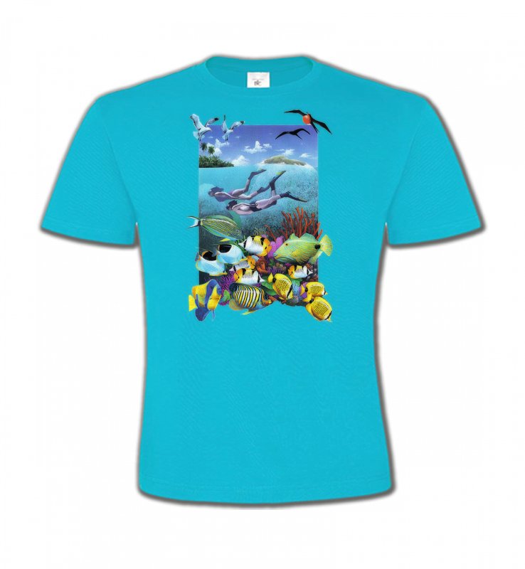 T-Shirts Col Rond Enfants Aquatique Exploration de fond marin