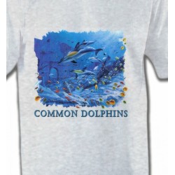 T-Shirts Aquatique Dauphins qui chassent un banc de poisson (K2)