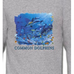 Sweatshirts Aquatique Dauphins qui chassent un banc de poisson (K2)