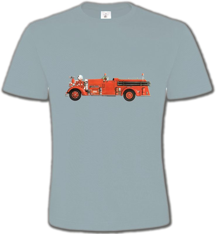 T-Shirts Col Rond Unisexe Camions Camion de pompier (J)