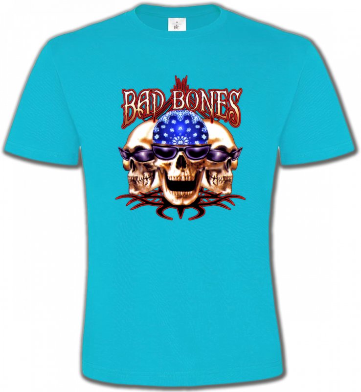 T-Shirts Col Rond Unisexe Tribal Métal Celtique Bad Bones