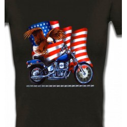 T-Shirts Tribal Métal Celtique Aigle et moto américaine