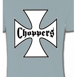 T-Shirts Motos Croix Choppers blanche (Bikers)