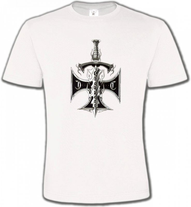 T-Shirts Col Rond Unisexe Tribal Métal Celtique Dague et croix choppers (A3)