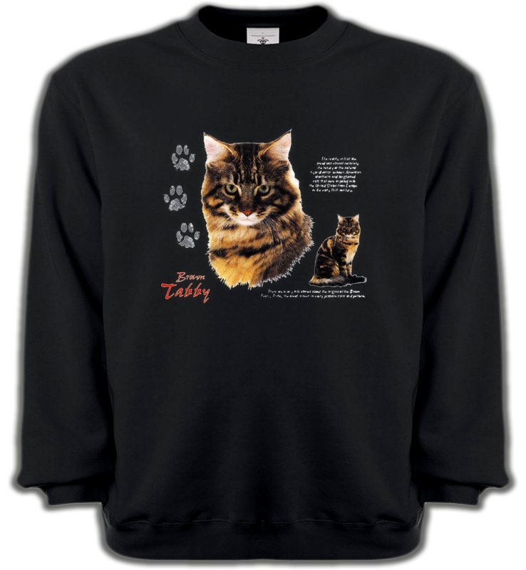 Sweatshirts Unisexe Races de chats Chat tigré brun (Q)