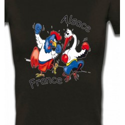 T-Shirts Humour/amour coq France  cigogne Alsace
