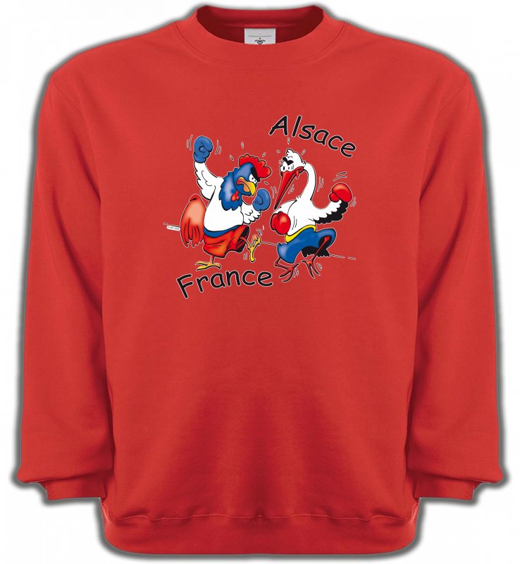 Sweatshirts Unisexe Humour/amour coq France  cigogne Alsace