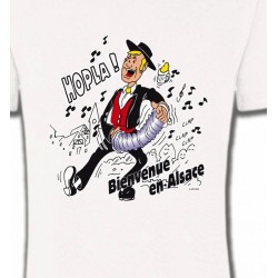 T-Shirts Alsace  souvenir Hopla Bienvenue en Alsace