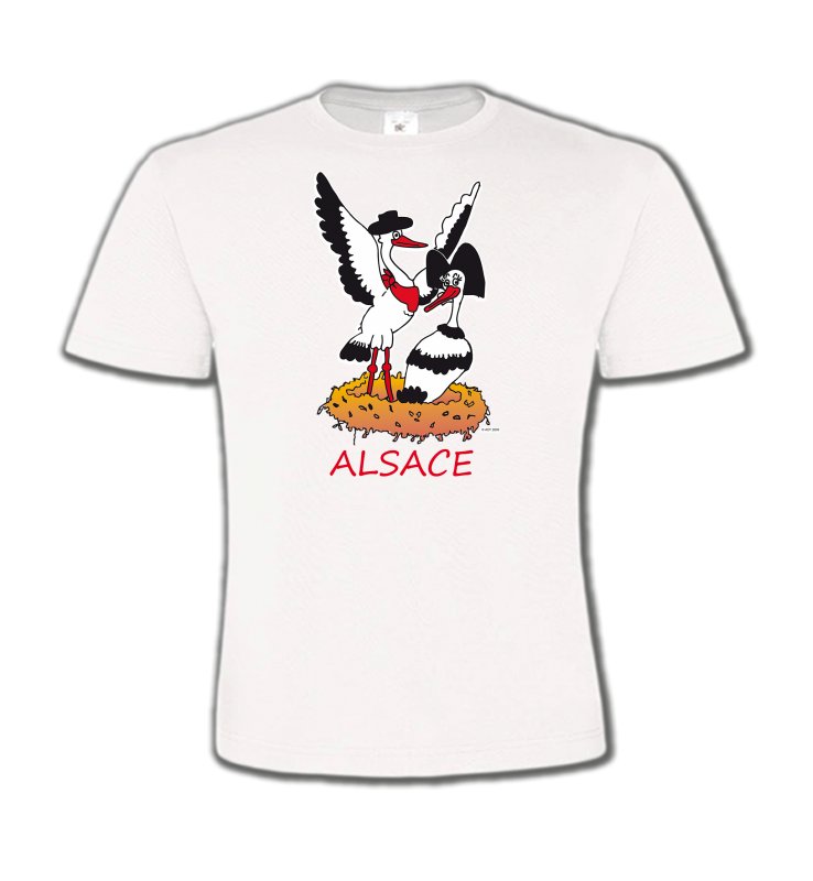 T-Shirts Col Rond Enfants Alsace  souvenir Nid de Cigogne
