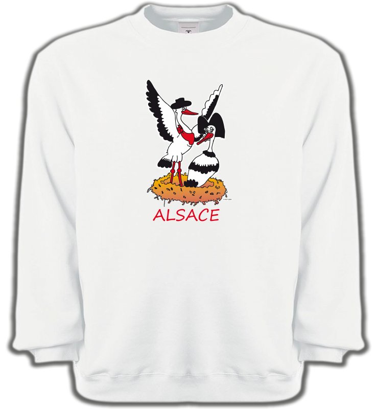 Sweatshirts Unisexe Alsace  souvenir Nid de Cigogne