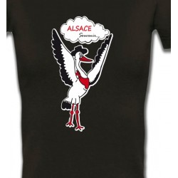 T-Shirts T-Shirts Col V Femmes Cigogne Alsace Souvenirs