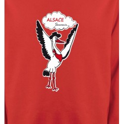Sweatshirts Alsace  souvenir Cigogne Alsace Souvenirs