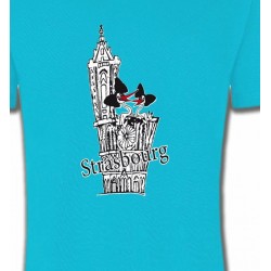 T-Shirts Alsace  souvenir T-Shirt Cathédrale de Strasbourg avec cigognes